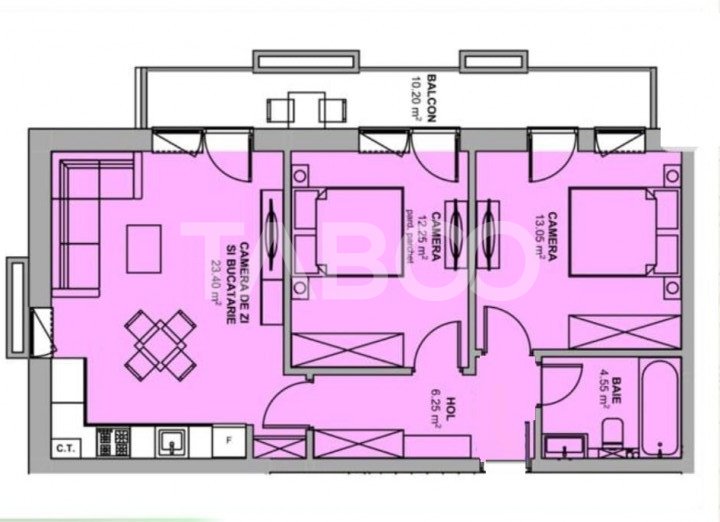 Apartament 60 mpu la ETAJUL 1 cu 3 camere pe Doamna Stanca in Sibiu