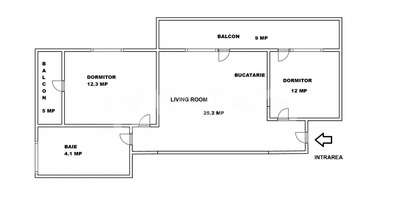 Apartament de vanzare cu 3 camere etajul 1 la intrare in Arhitectilor